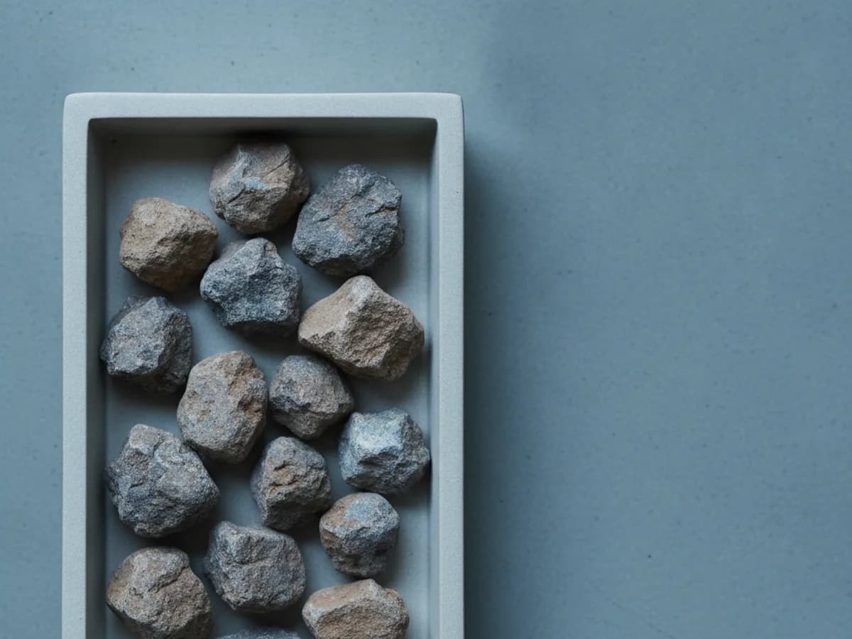Mineralproben in unauffälliger Ablage